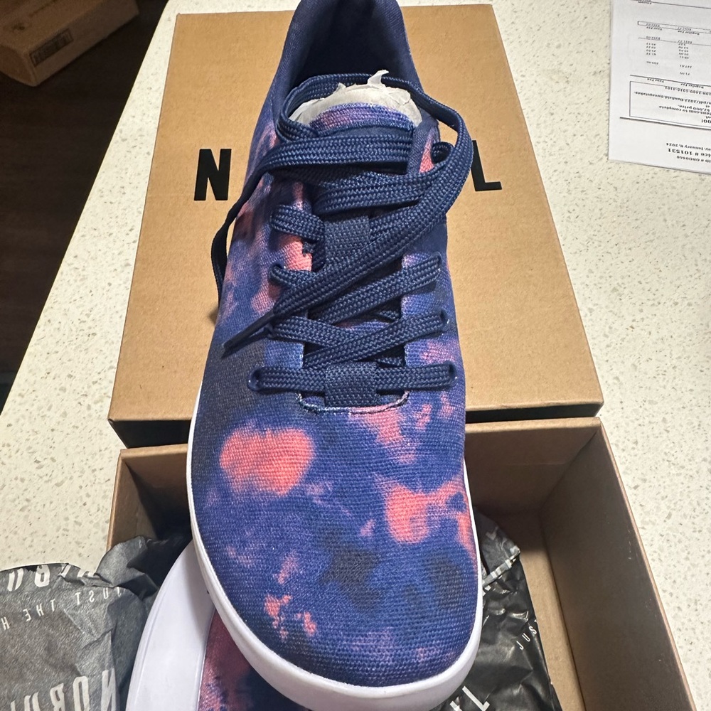 NWT NO BULL indigo/pink tie dye athletic shoe size 7womens